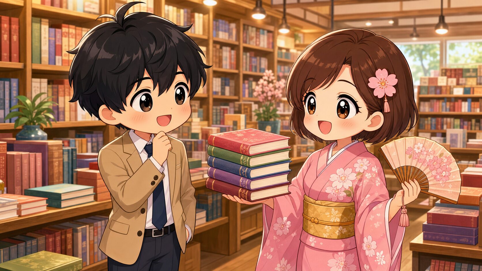 転職に効くおすすめ本を紹介するサクラ先生とマサキ