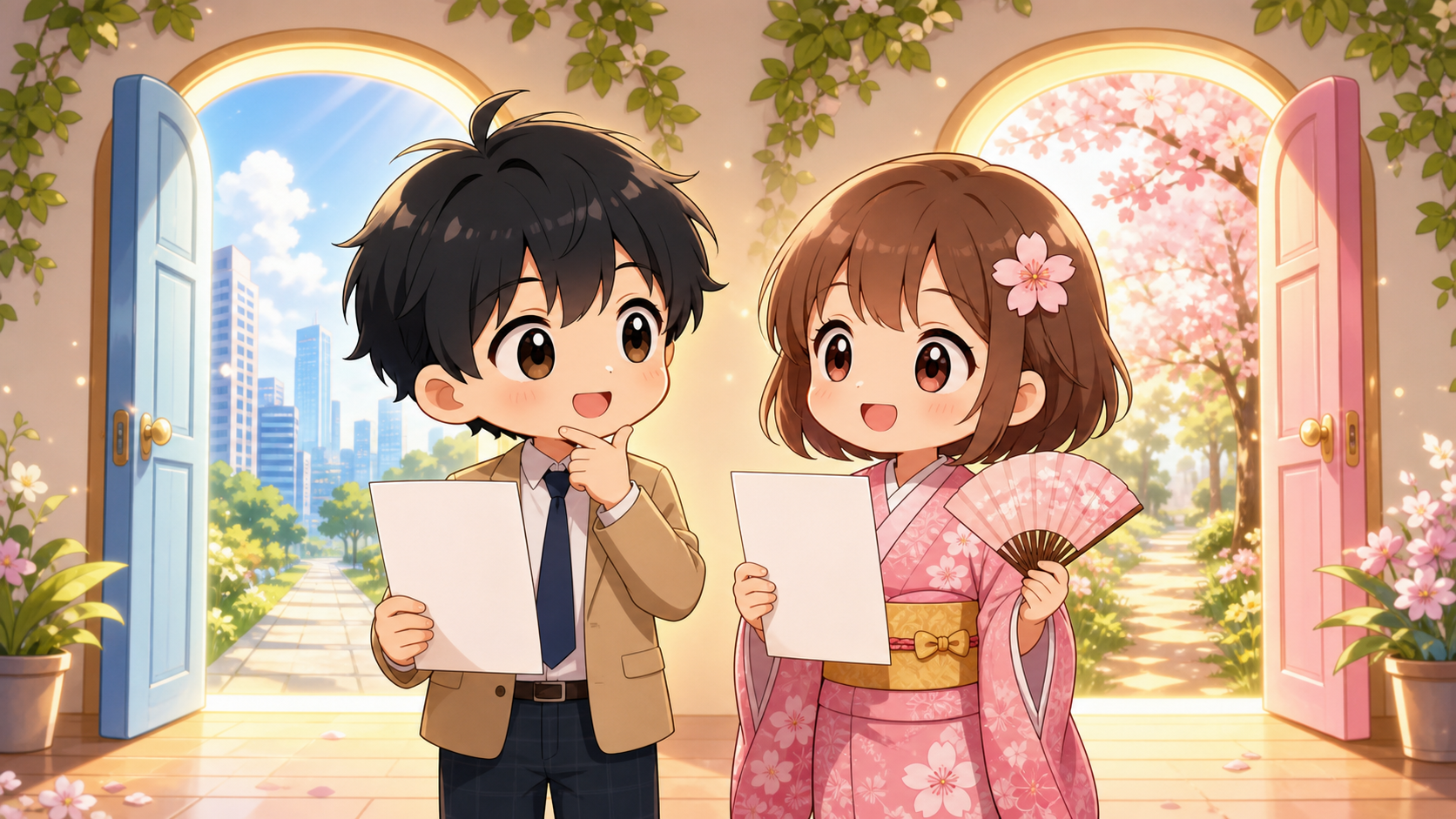2つの内定を前に比較して悩むMASAKIとSAKURA