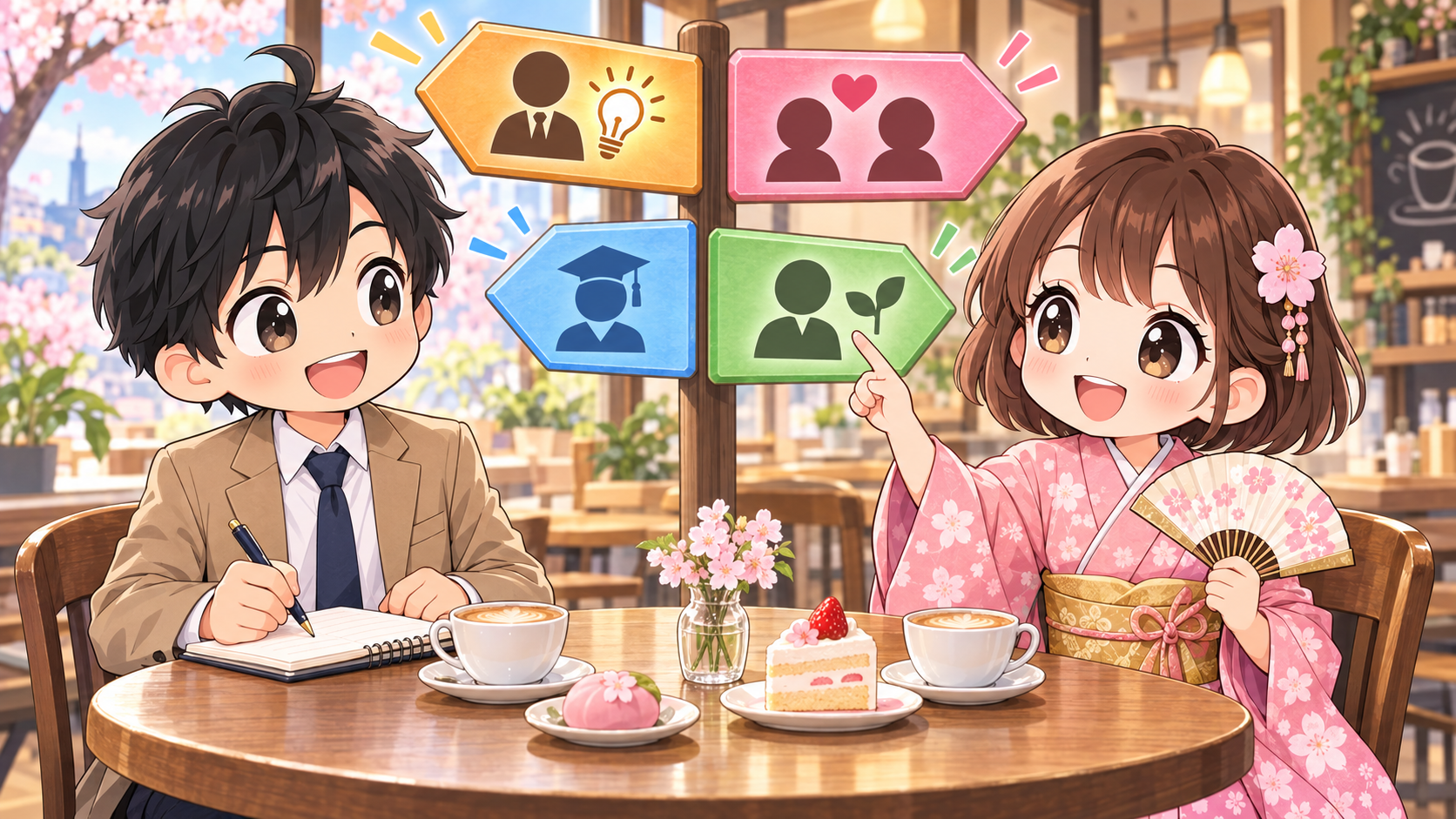 キャリア相談の相手を選ぶMASAKIとSAKURA
