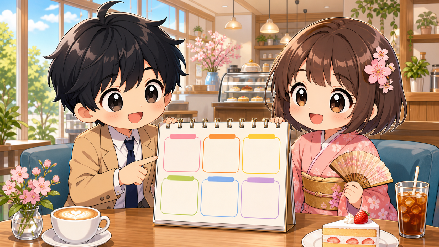 半年のブランクについて相談するMASAKIとSAKURAの明るいシーン