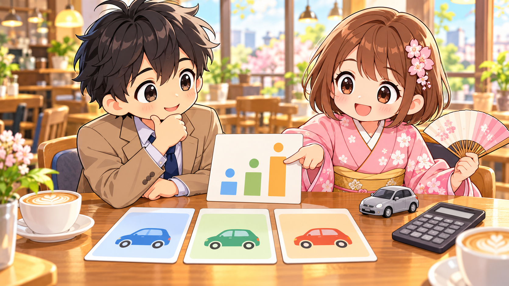 車の購入・リース・カーシェアの費用を比較するMASAKIとSAKURA